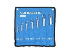 Набор ключей накидных 7 шт, планшет тетрон NORDBERG 10407P
