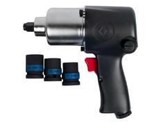 Пневмогайковёрт ударный 1/2", 678 Hм, KING TONY P33421-040B в комплекте 3 торцевые головки
