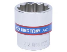 Головка торцевая стандартная двенадцатигранная 3/8", 22 мм KING TONY 333022M