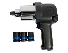 Пневмогайковёрт ударный 1/2", 881 Нм, KING TONY P33411-050B в комплекте 3 торцевые головки