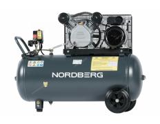 Компрессор NORDBERG NCP100/360A с ременной передачей 220В, ресив. 100л, 360л/мин