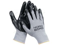 Перчатки маслобензостойкие, серая основа/ черное покрытие NORDBERG NPG1508GB